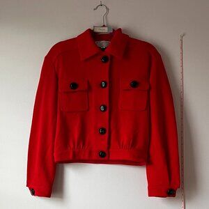 St. John Sport by Marie Gray Red Knit Jacket | Size S
